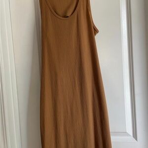 Wild Fable Brown Ribbed Midi Dress